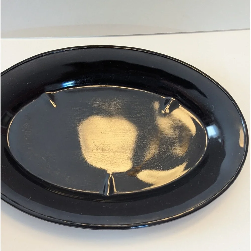 Vintage 1970s Tiara Indiana Cameo Black Diamond Point Butter Keeper